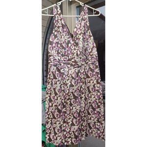 Merona Women's Boho Summer Dress XL Purple Brown Sleeveless